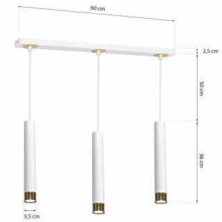 Lampa wisząca DANI WHITE/GOLD 3xGU10 MLP6236