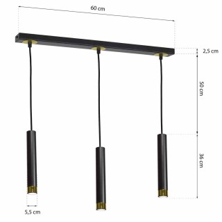 Lampa wisząca DANI BLACK/GOLD 3xGU10 MLP6240