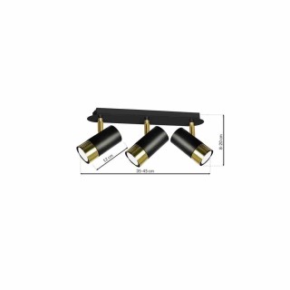 Lampa sufitowa DANI BLACK/GOLD 3xGU10 MLP6238