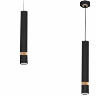 Lampa wisząca JOKER BLACK/WOOD 1xGU10 MLP6305