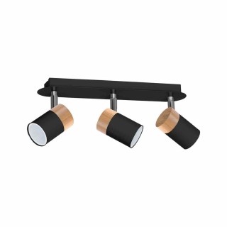 Lampa sufitowa JOKER BLACK/WOOD 3xGU10 MLP6304