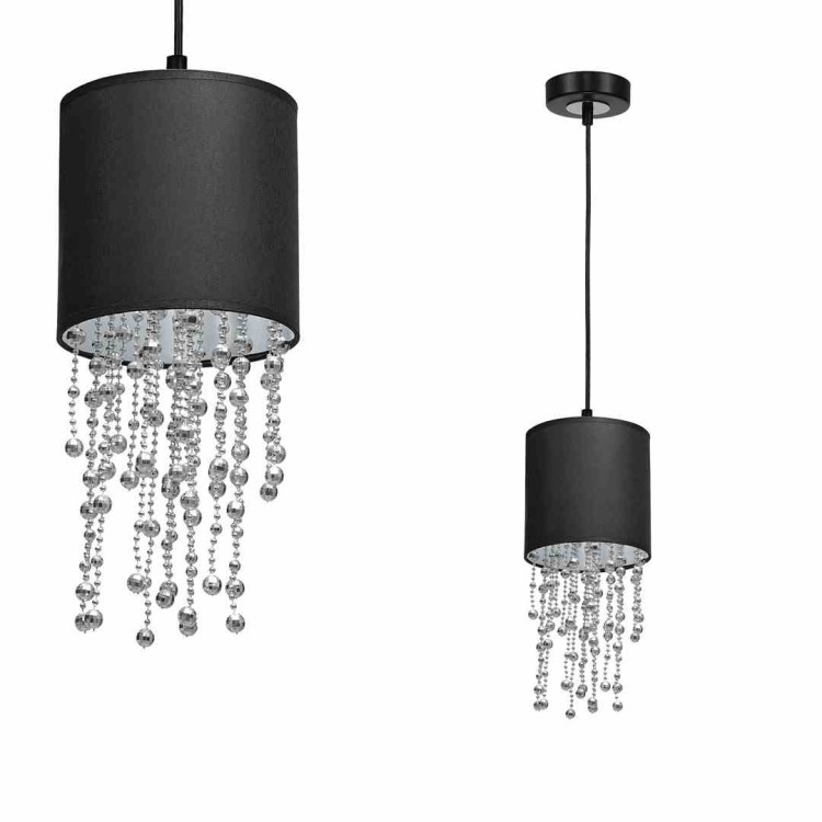 Lampa wisząca ALMERIA BLACK/CHROME 1xE27 MLP6429