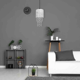 Lampa wisząca ALMERIA SILVER/BLACK 1xE27 MLP6434