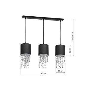 Lampa wisząca ALMERIA BLACK/CHROME 3xE27 MLP64300