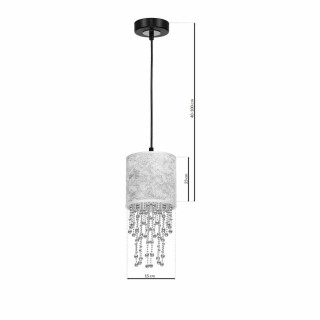 Lampa wisząca ALMERIA SILVER/BLACK 1xE27 MLP6434