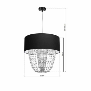 Lampa wisząca ALMERIA BLACK/CHROME 1xE27 MLP6432