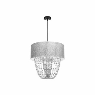 Lampa wisząca ALMERIA SILVER/BLACK 1xE27 MLP6437