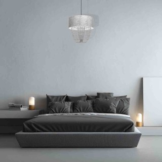 Lampa wisząca ALMERIA SILVER/BLACK 1xE27 MLP6437