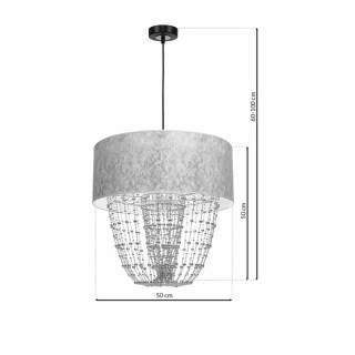 Lampa wisząca ALMERIA SILVER/BLACK 1xE27 MLP6437