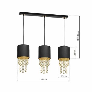 Lampa wisząca ALMERIA BLACK/GOLD 3xE27 MLP64400