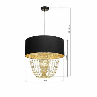 Lampa wisząca ALMERIA BLACK/GOLD 1xE27 MLP6442