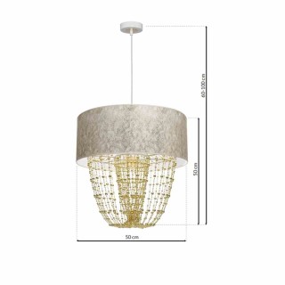 Lampa wisząca ALMERIA WHITE/GOLD 1xE27 MLP6447