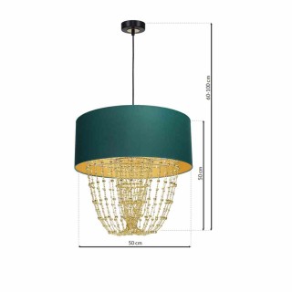 Lampa wisząca ALMERIA GREEN/GOLD 1xE27 MLP6452