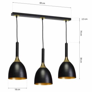 Lampa wisząca CLARK BLACK/GOLD 3xE27 MLP6222