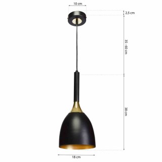 Lampa wisząca CLARK BLACK/GOLD 1xE27 MLP6221