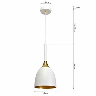 Lampa wisząca CLARK WHITE/GOLD 1xE27 MLP6219