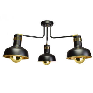 Lampa sufitowa MARGO 3xE27 BLACK/GOLD 3xE27 MLP6212