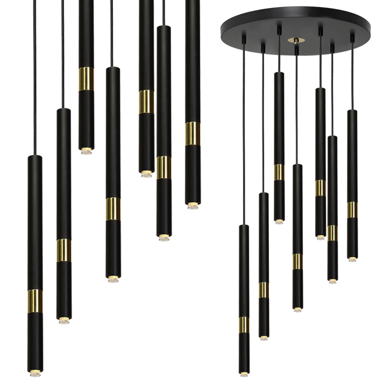 Lampa wisząca MONZA BLACK/GOLD 7xG9 8W MLP6385