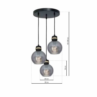 Lampa wisząca OMEGA BLACK/GOLD 3xE27 MLP6533