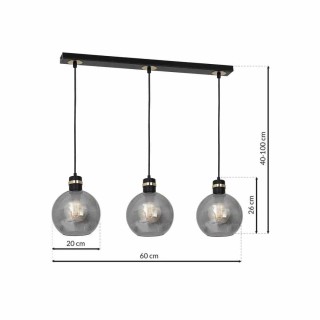 Lampa wisząca OMEGA BLACK/GOLD 3xE27 MLP6531