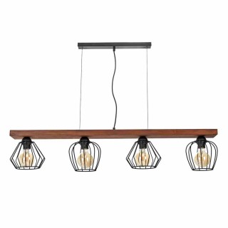 Lampa wisząca OZZY BLACK / WOOD 4xE27 60W MLP6253