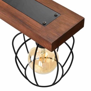 Lampa wisząca OZZY BLACK / WOOD 4xE27 60W MLP6253