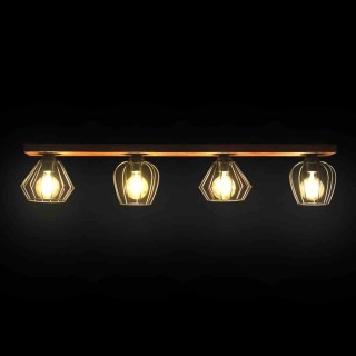 Lampa wisząca OZZY BLACK / WOOD 4xE27 60W MLP6253