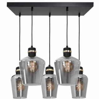 Lampa wisząca RICHMOND BLACK / GOLD 5xE27  Prostokąt MLP6543