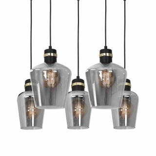 Lampa wisząca RICHMOND BLACK / GOLD 5xE27  Prostokąt MLP6543