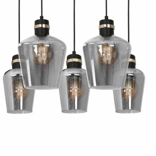 Lampa wisząca RICHMOND BLACK / GOLD 5xE27  Prostokąt MLP6543