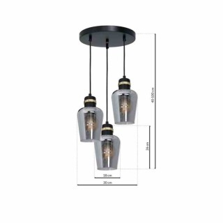 Lampa wisząca RICHMOND BLACK / GOLD 3xE27  Koło MLP6541