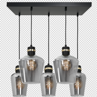 Lampa wisząca RICHMOND BLACK / GOLD 5xE27  Prostokąt MLP6543