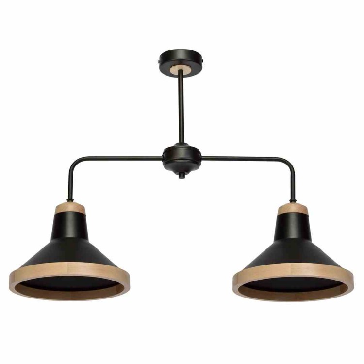 Lampa sufitowa SALMA BLACK / WOOD 2xE27 MLP6296