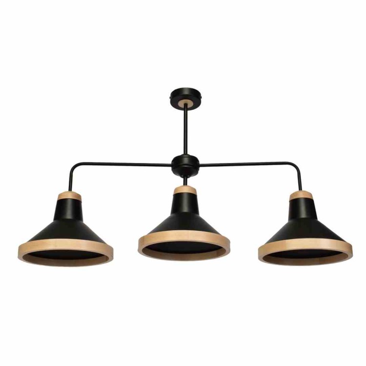 Lampa sufitowa SALMA BLACK / WOOD 3xE27 MLP6297