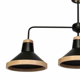 Lampa sufitowa SALMA BLACK / WOOD 3xE27 MLP6297