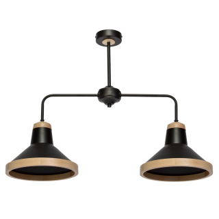 Lampa sufitowa SALMA BLACK / WOOD 2xE27 MLP6296