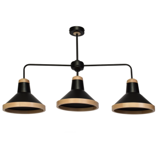 Lampa sufitowa SALMA BLACK / WOOD 3xE27 MLP6297