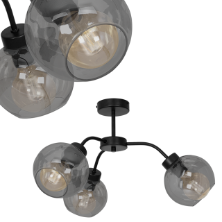 Lampa sufitowa SOFIA SMOKED 3xE27 MLP6594