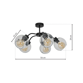 Lampa sufitowa SOFIA CLEAR 5xE27 MLP6596