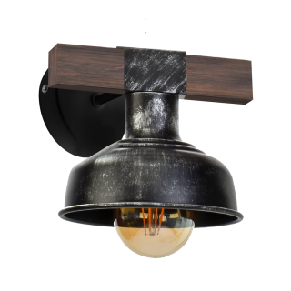 Kinkiet FARO BLACK/WOOD 1xE27 60W MLP6241