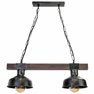 Lampa wisząca FARO BLACK/WOOD 2xE27 MLP6242