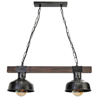 Lampa wisząca FARO BLACK/WOOD 2xE27 MLP6242