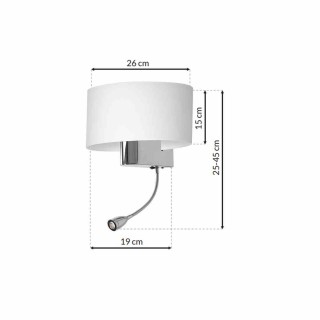 Kinkiet CASINO WHITE/CHROME 1xE27 + 1W LED ML6372