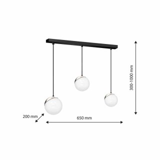 Lampa wisząca SFERA BLACK/CHROME 3xE14 MLP7238