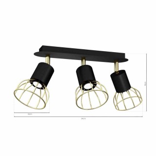 Lampa sufitowa DANTE Black/Gold 3x mini GU10 MLP7246