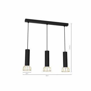 Lampa wisząca DANTE Black/Gold 3x mini GU10 MLP7249