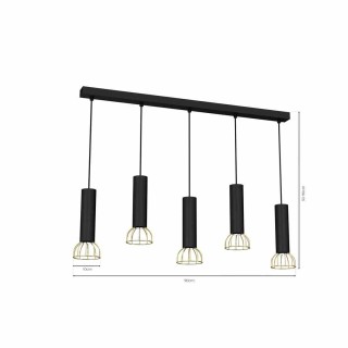 Lampa wisząca DANTE Black/Gold 5x mini GU10 MLP7250