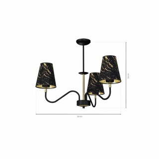 Lampa wisząca HERMES Black/Gold 3xE27 MLP7281