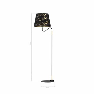 Lampa stojąca HERMES Black/Gold 1xE27 MLP7284