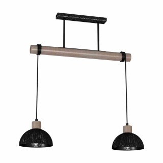 Lampa wisząca ERIK Sawn black/Patinated wood 2XE27 MLP7639